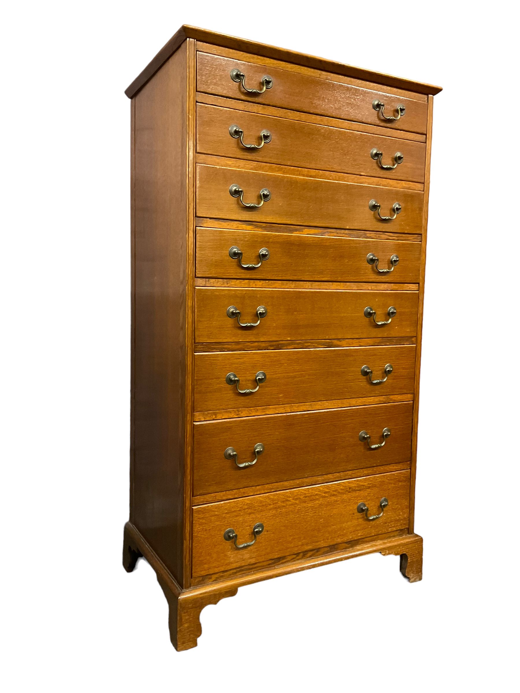 Mid-20th century oak straight-front chest - Image 2 of 5