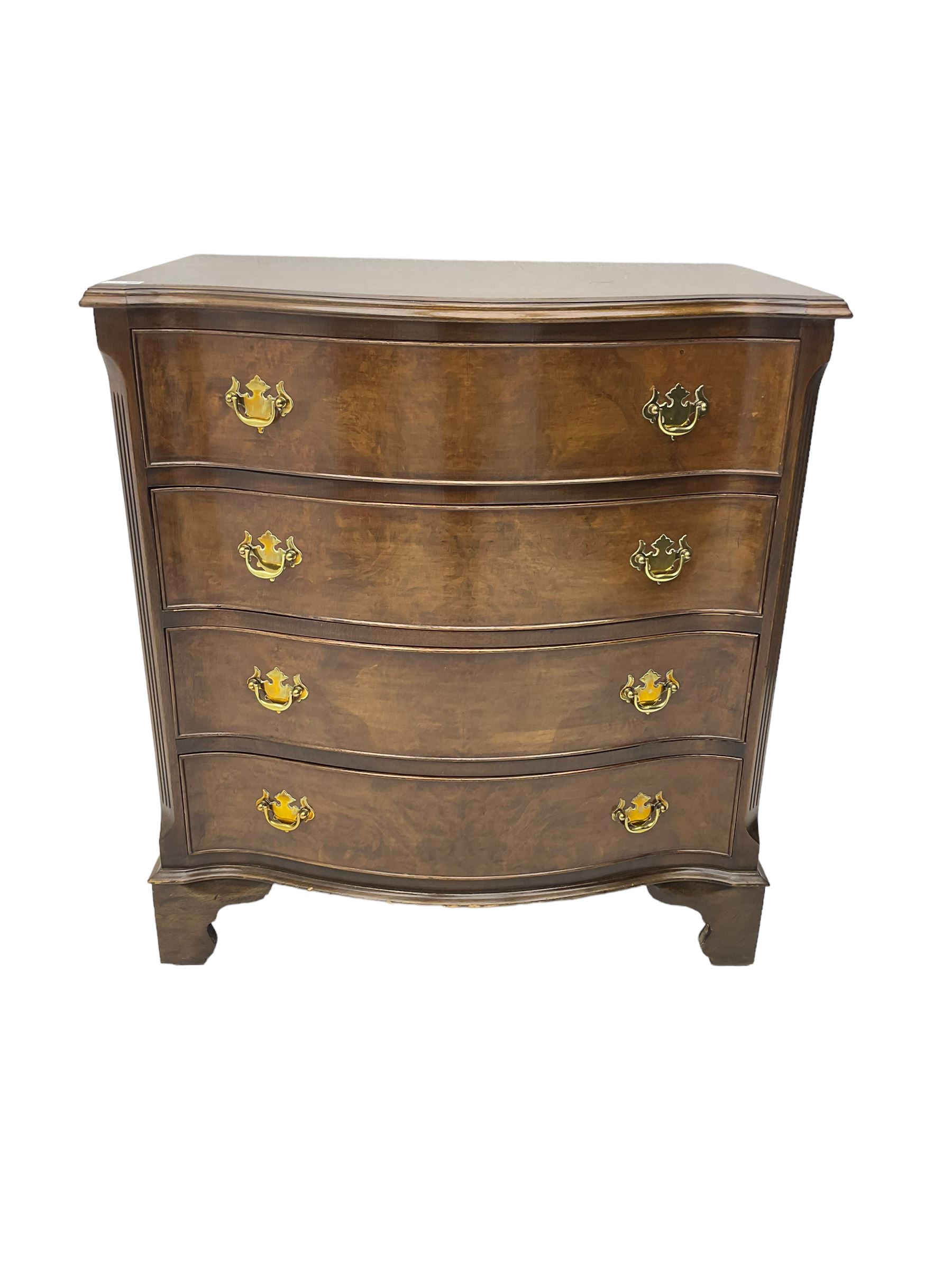 George III design walnut serpentine chest