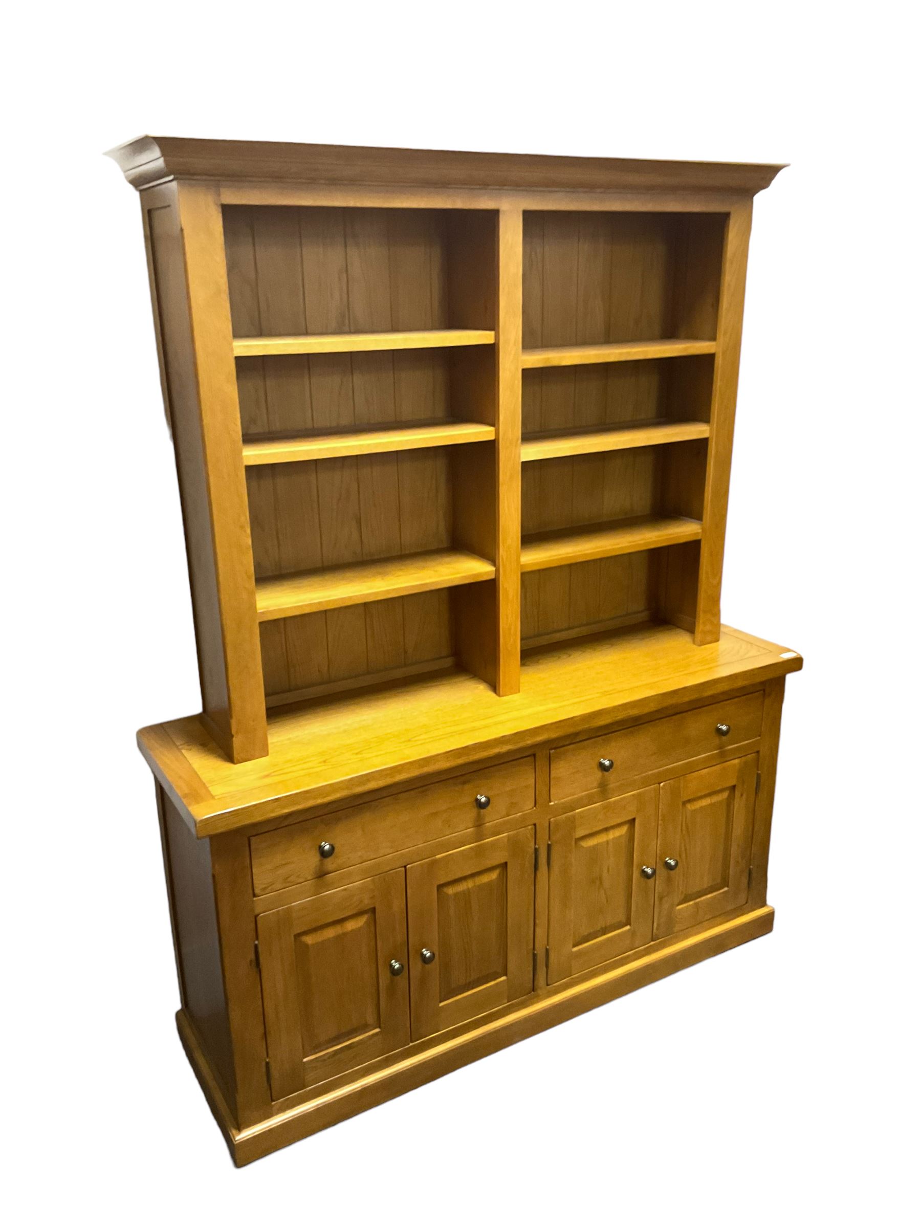 Oak bookcase on sideboard - Image 4 of 6