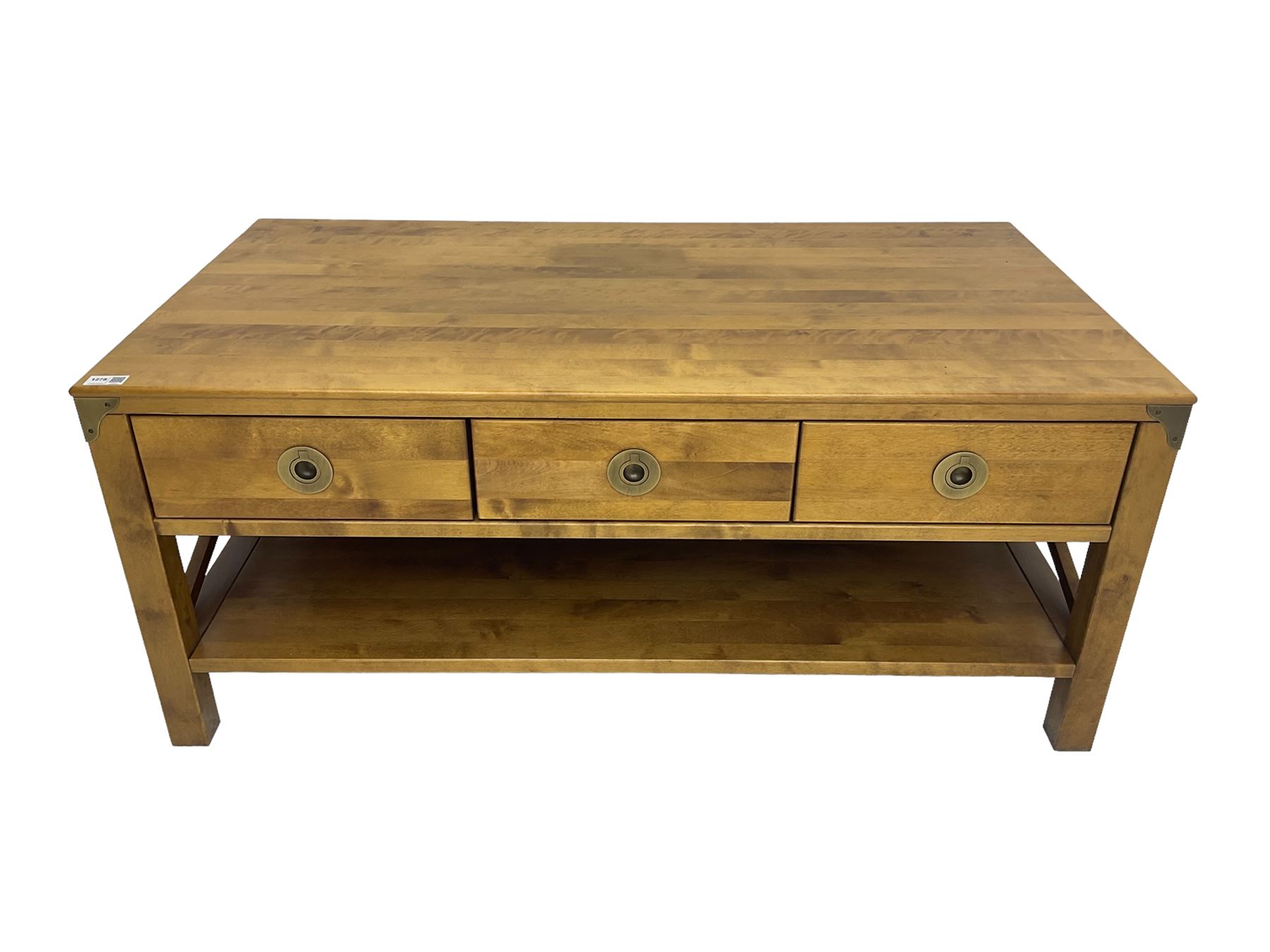 Rectangular hardwood coffee table - Image 2 of 6