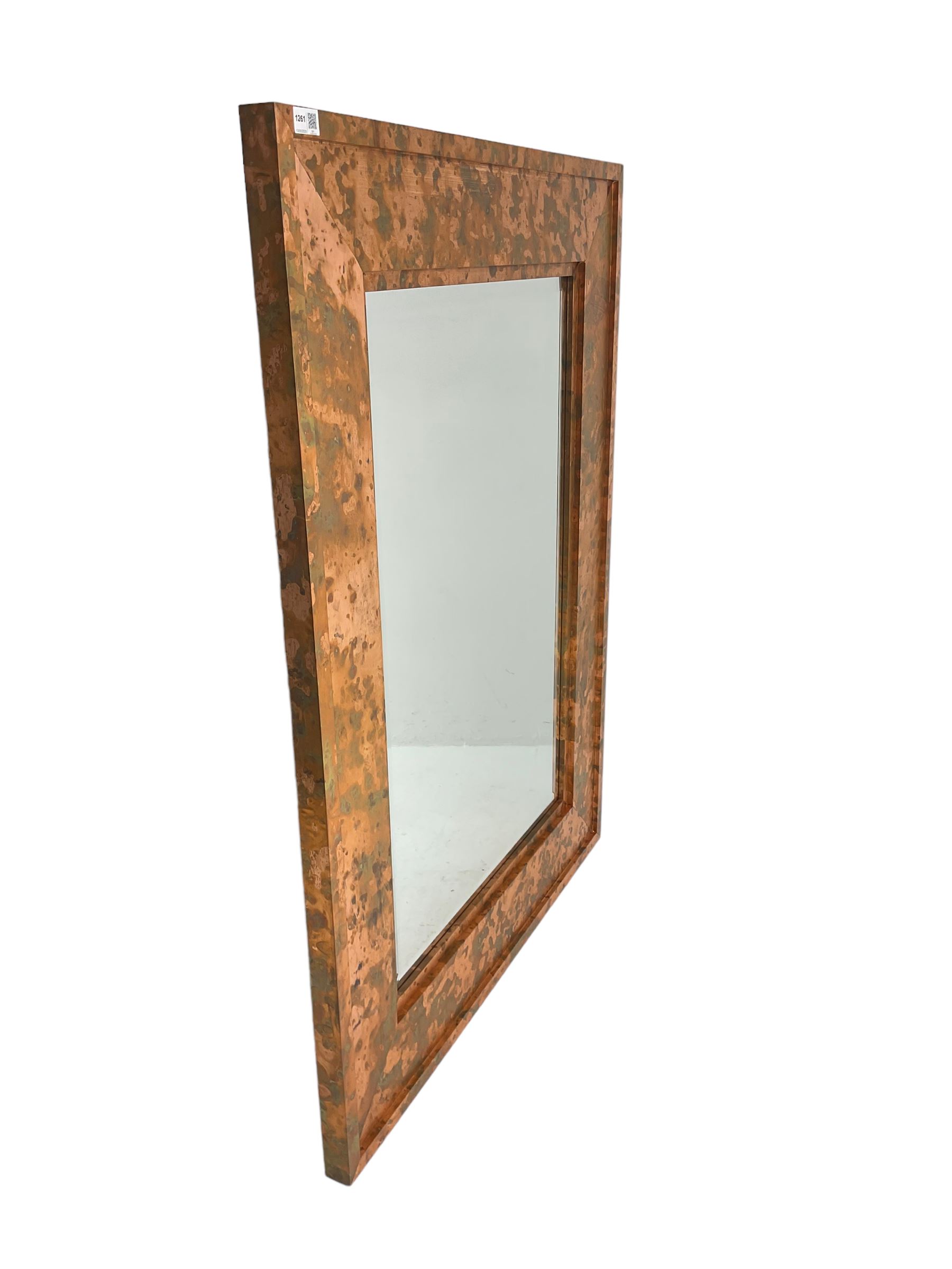 Large copper framed mirror - Image 3 of 5