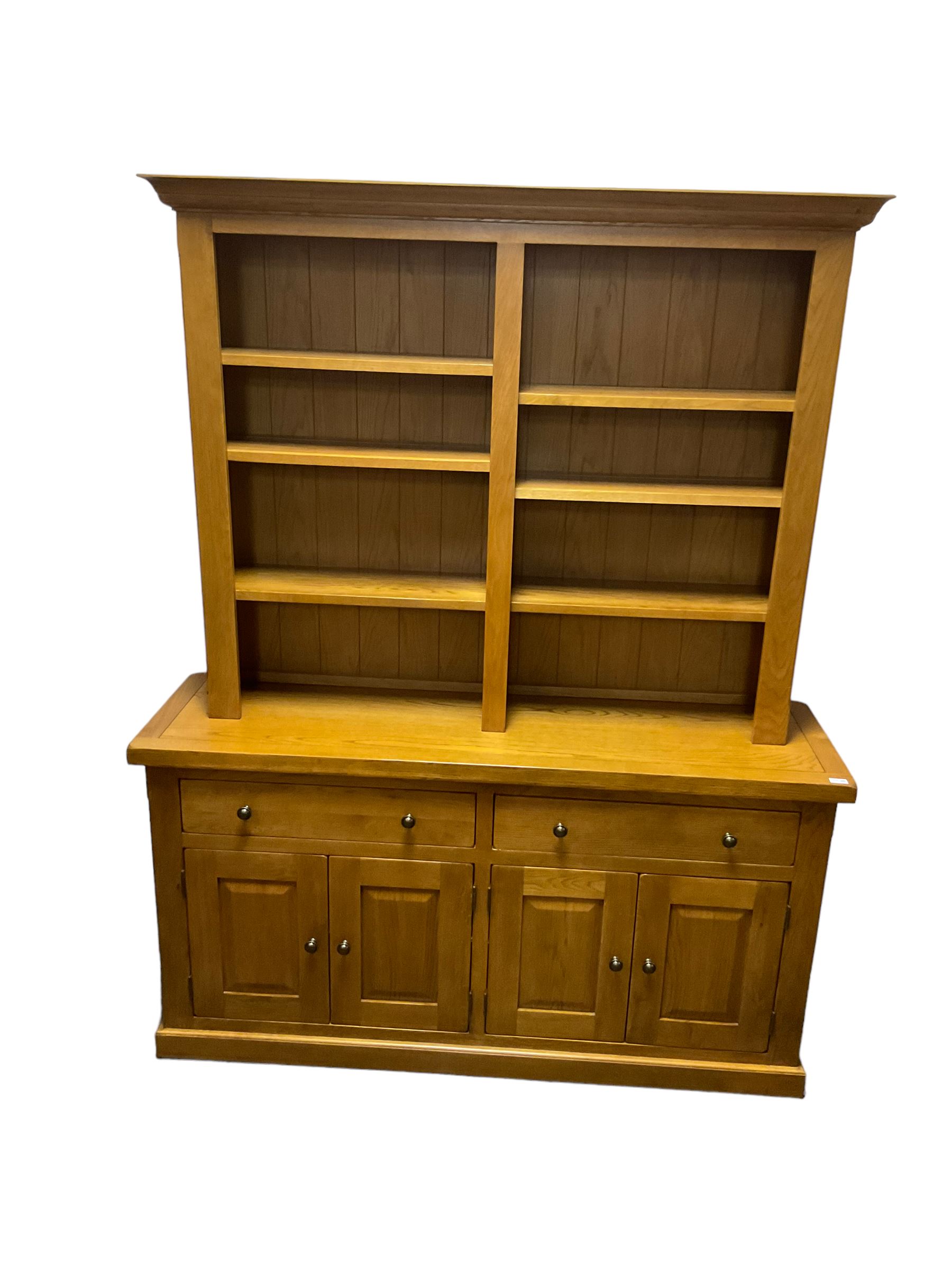Oak bookcase on sideboard - Image 2 of 6