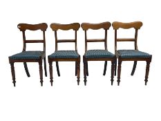 Set four Victorian mahogany dining chairs