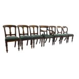 Harlequin set seven 19th century mahogany dining chairs