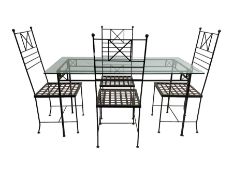 Wrought metal garden or conservatory dining table