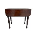 19th century walnut drop leaf side table