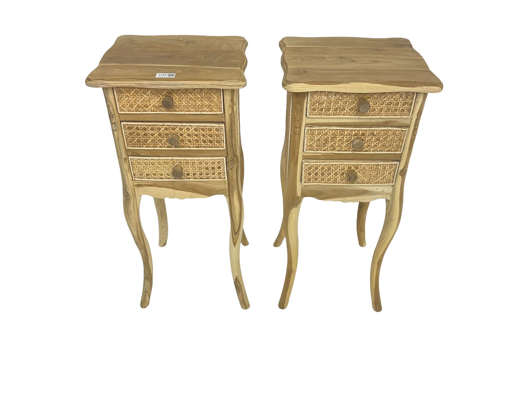 Pair hardwood bedside tables - Image 5 of 7