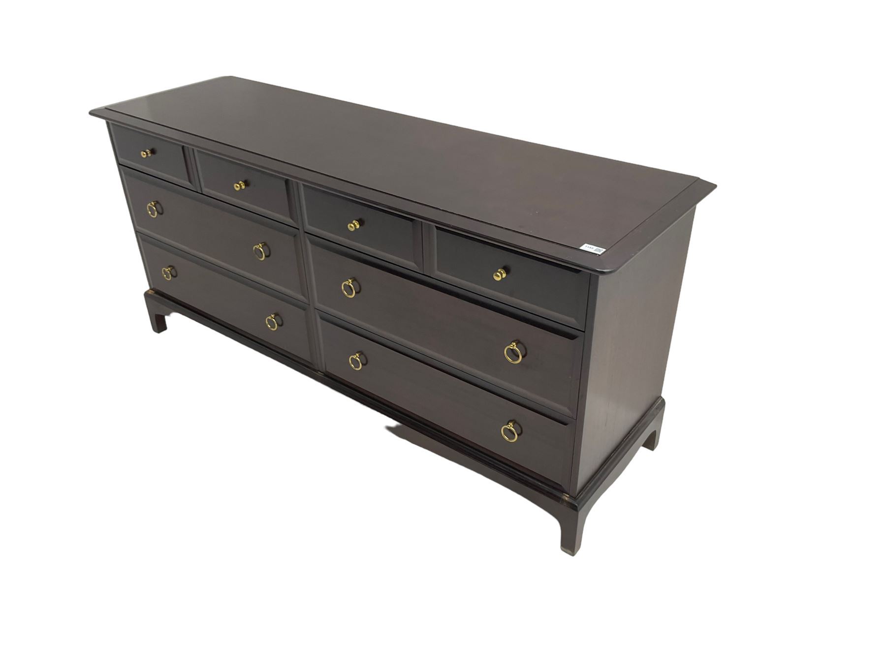 Stag Minstrel - mahogany low chest or sideboard. fitted with four short and four long drawers - Image 4 of 6