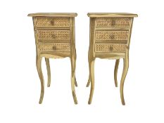 Pair hardwood bedside tables