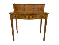 Georgian design yew wood serpentine writing desk