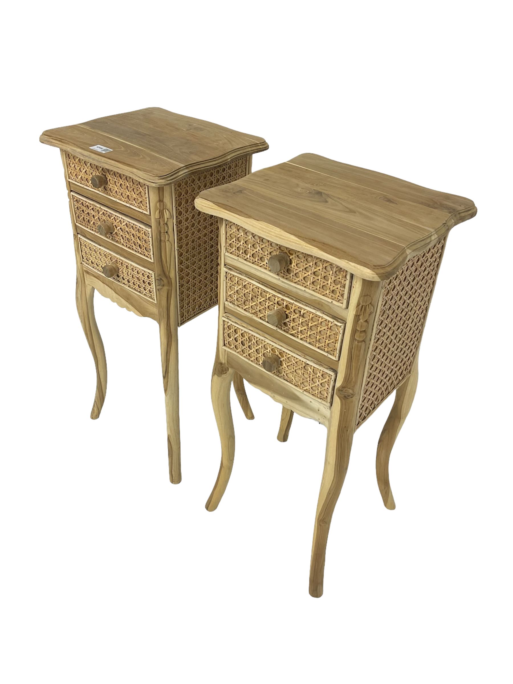 Pair hardwood bedside tables - Image 6 of 7