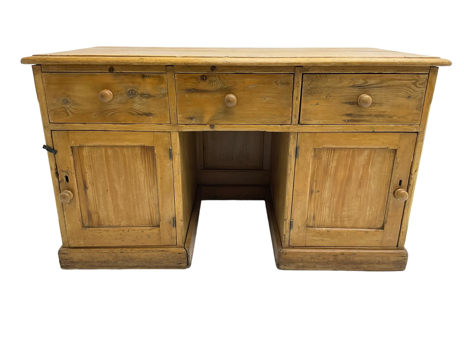 Large pine knee hole desk