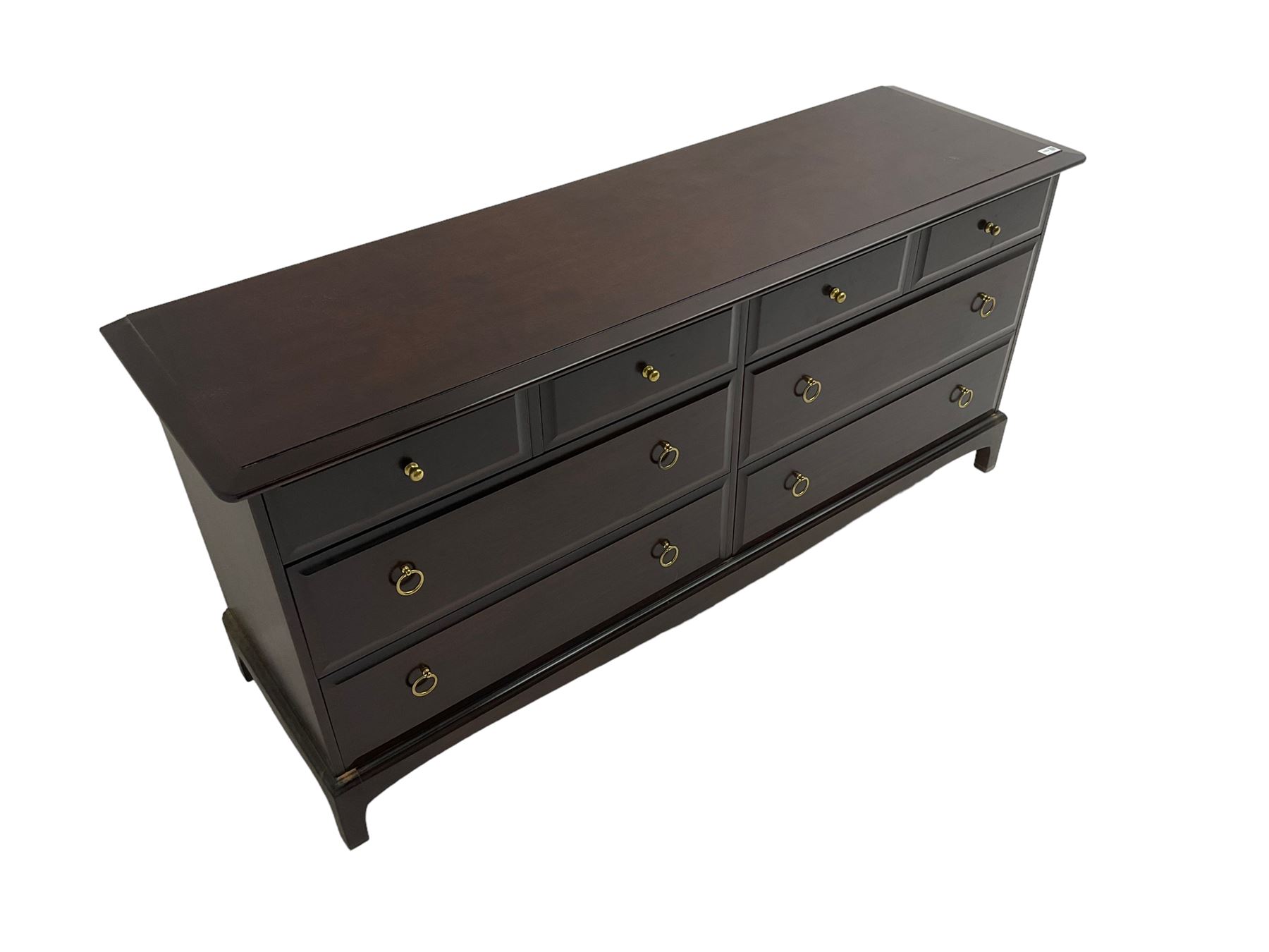 Stag Minstrel - mahogany low chest or sideboard. fitted with four short and four long drawers - Image 6 of 6