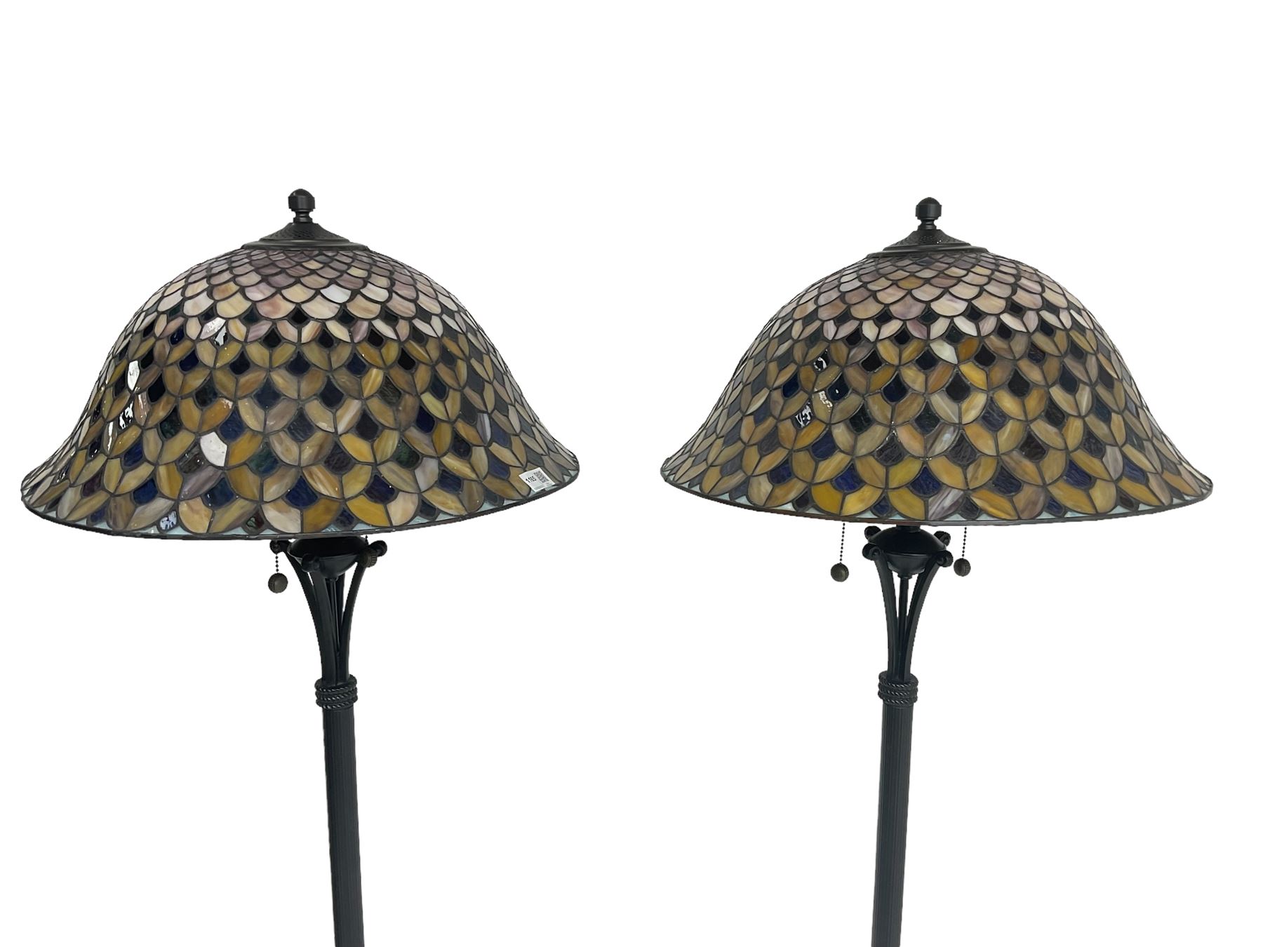 Pair ebonised metal standard lamps - Image 2 of 3