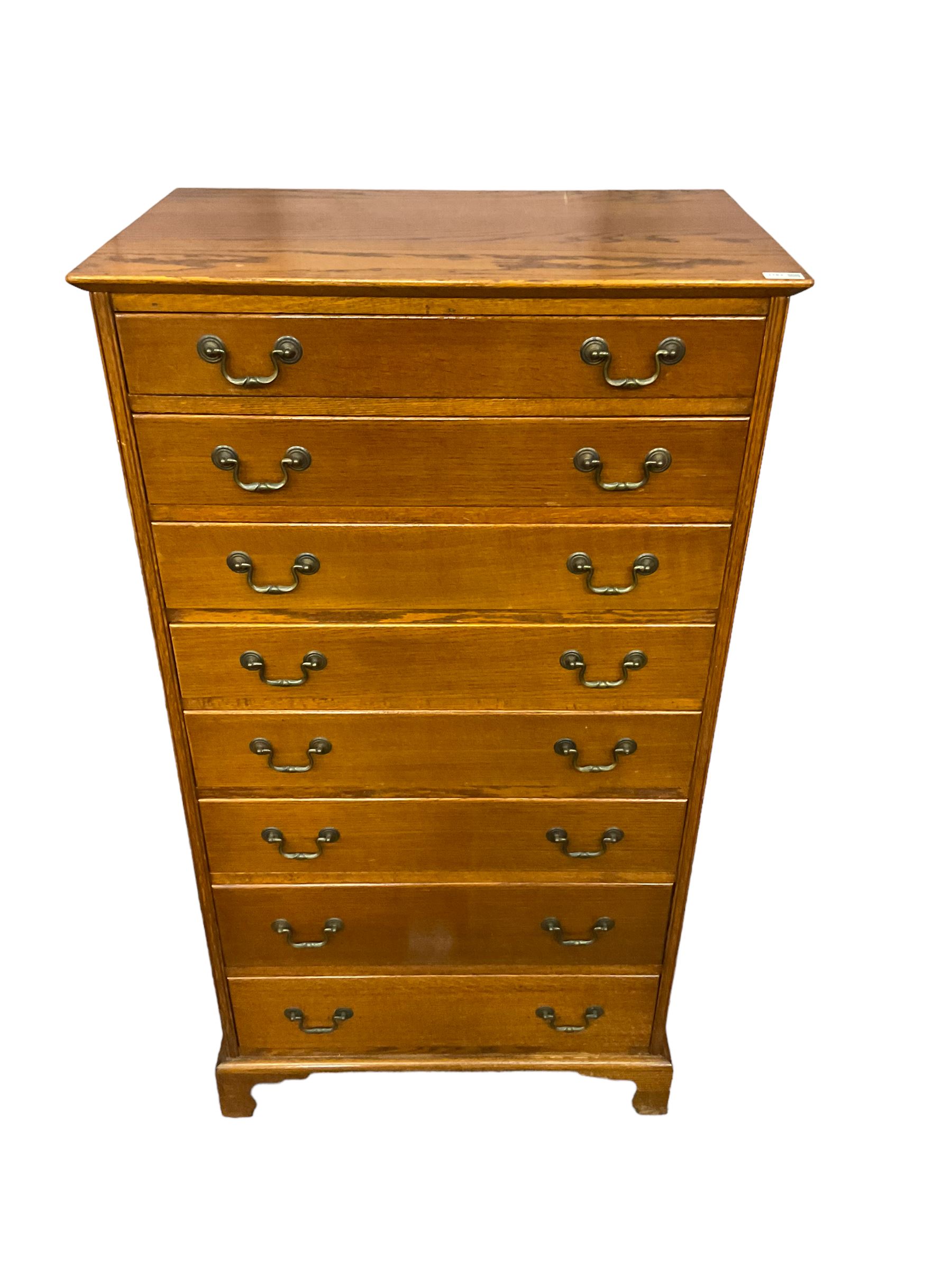 Mid-20th century oak straight-front chest - Image 4 of 5