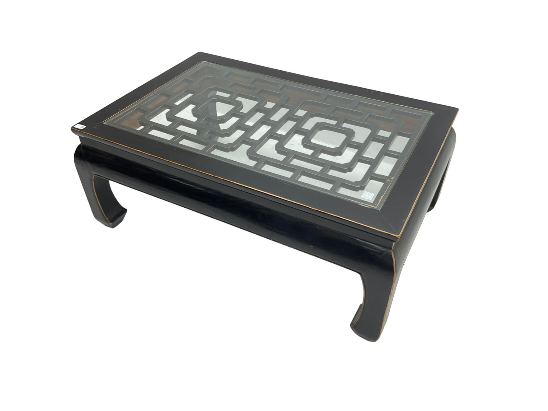 Chinese ebonised rectangular coffee table - Image 6 of 6