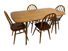 Ercol - model 382 light elm and beech dining table