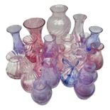 Collection of pink/purple Caithness glass vases