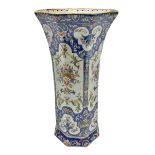 19th century French faience octagonal vase