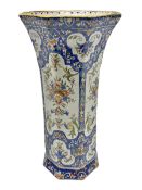 19th century French faience octagonal vase