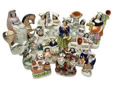 Collection of Victorian and later Staffordshire style figures