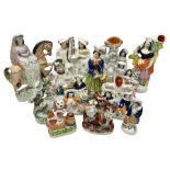 Collection of Victorian and later Staffordshire style figures