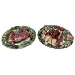 Two 20th Century Portuguese Palissy style Majolica wall plates