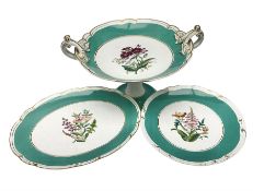 Three 19th century hand painted comports