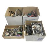 Collection of motorcycle and bicycle parts
