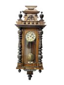 German - late 19th century mahogany and ebonised 8-day wall clock