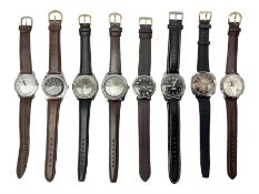 Eight manual wind wristwatches including Lonstar Exective