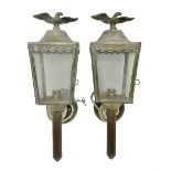 Pair of metal coach lanterns