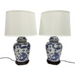 Pair of table lamps of baluster form