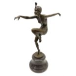 Art Deco style bronze figure of a dancer