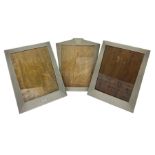 Three Art Deco pewter photograph frames