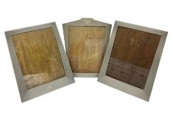 Three Art Deco pewter photograph frames