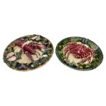 Two 20th Century Portuguese Palissy style Majolica wall plates