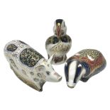 Three Royal Crown Derby paperweights