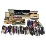 Large quantity of fountain and calligraphy pens