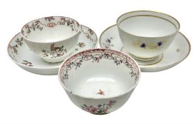 Two 18th century Newhall tea bowls and saucers