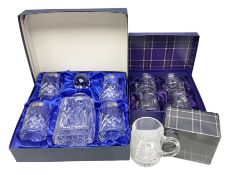 Bohemia Crystal cased decanter and four glasses set