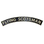 Cast iron Flying Scotsman arched railway sign