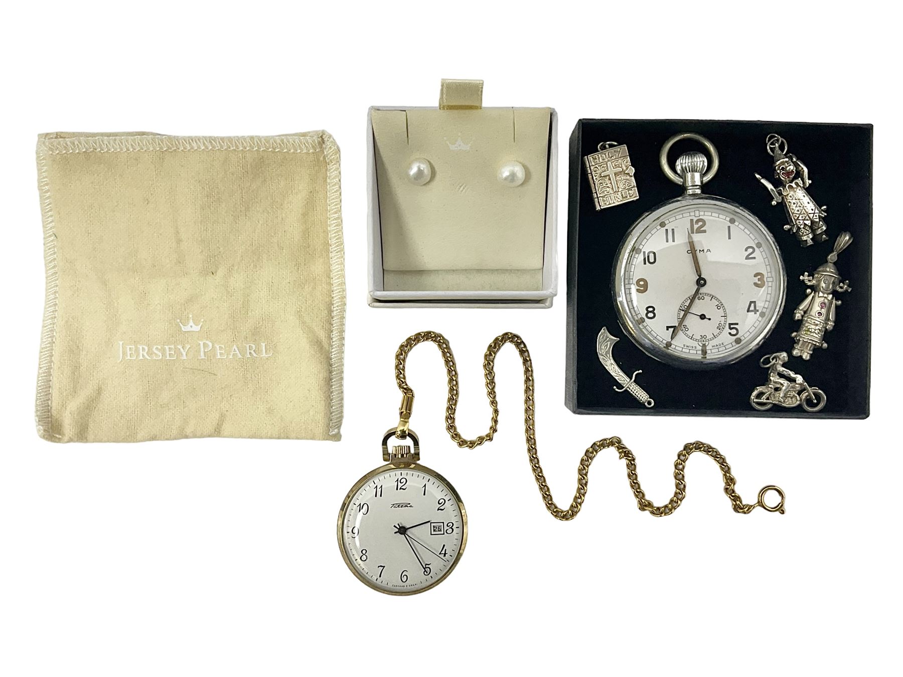 Cyma Military issue pocket keyless lever pocket watch