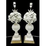 Pair of Casa Pupo white-glazed table lamps