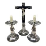 Alter cross with matching candle sticks