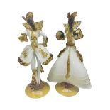 Pair of murano glass figures of Courtesans