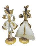 Pair of murano glass figures of Courtesans