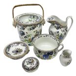 Copeland Spode toilet set in blue flower pattern