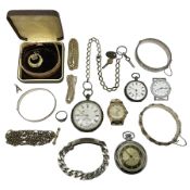 Silver lever pocket watch