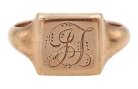 Early 20th century 9ct rose gold signet ring